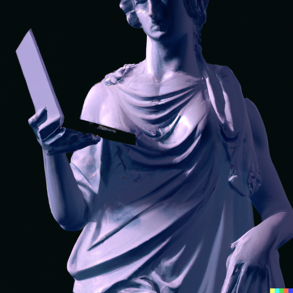 Athena at a computer